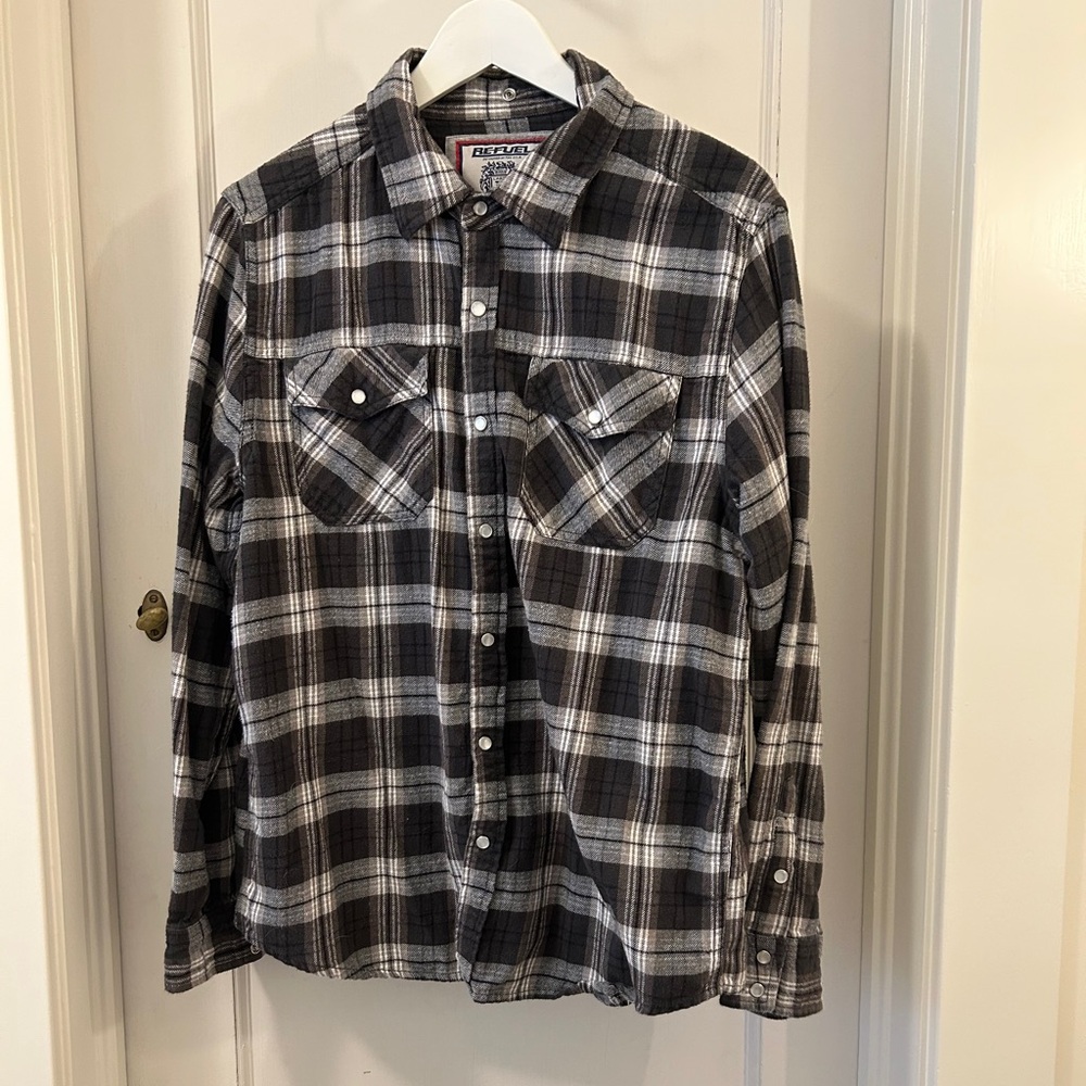 Men’s Refuel flannel plaid shirt